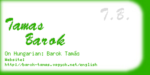 tamas barok business card